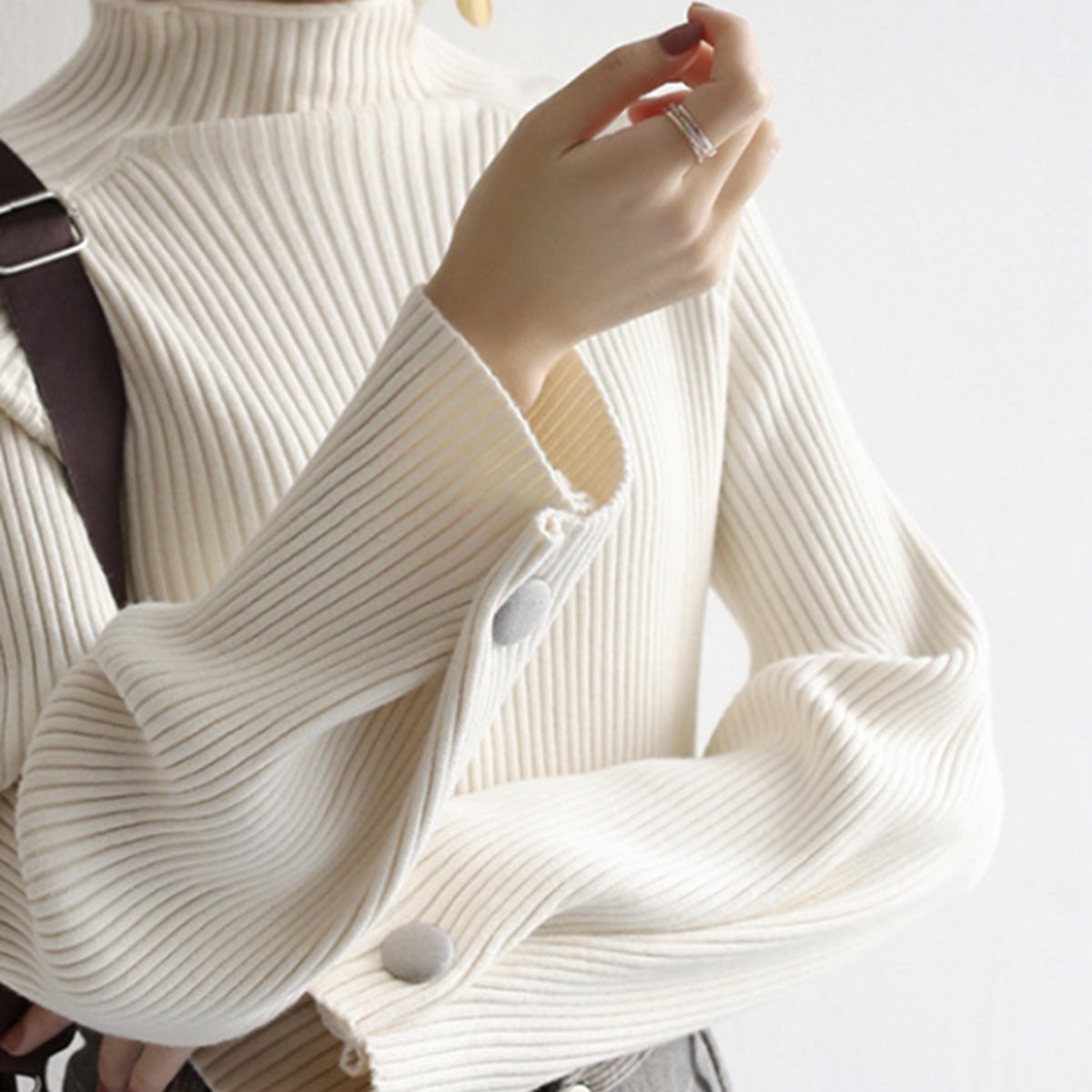 Minimalist Düz Nervürlü Kazak