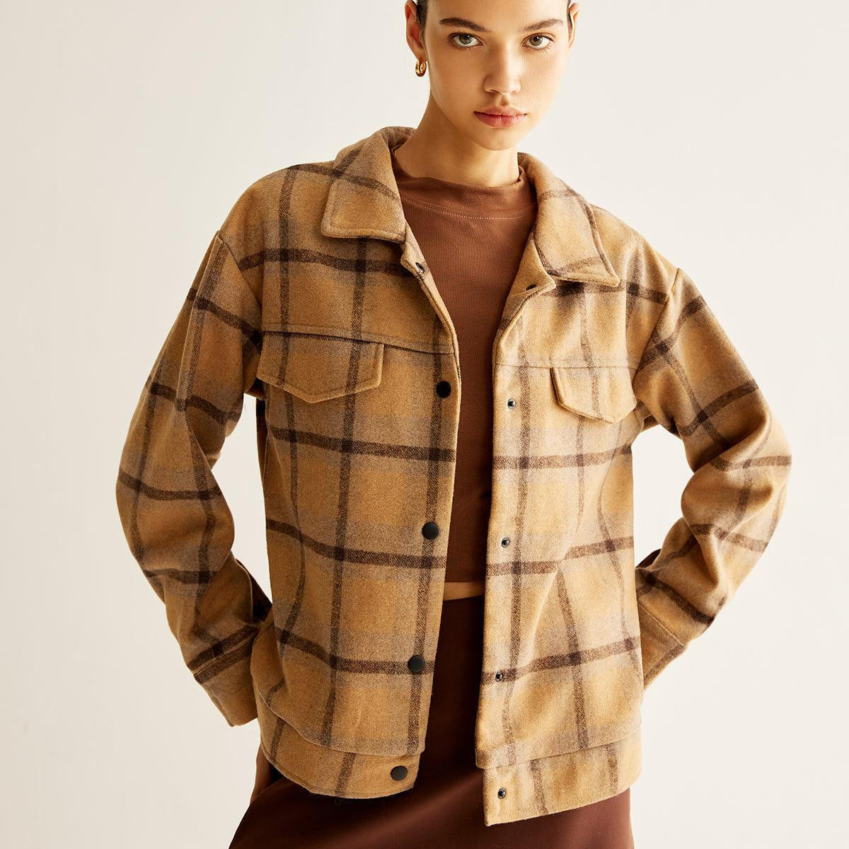 Rustic Plaid Overshirt Ceket