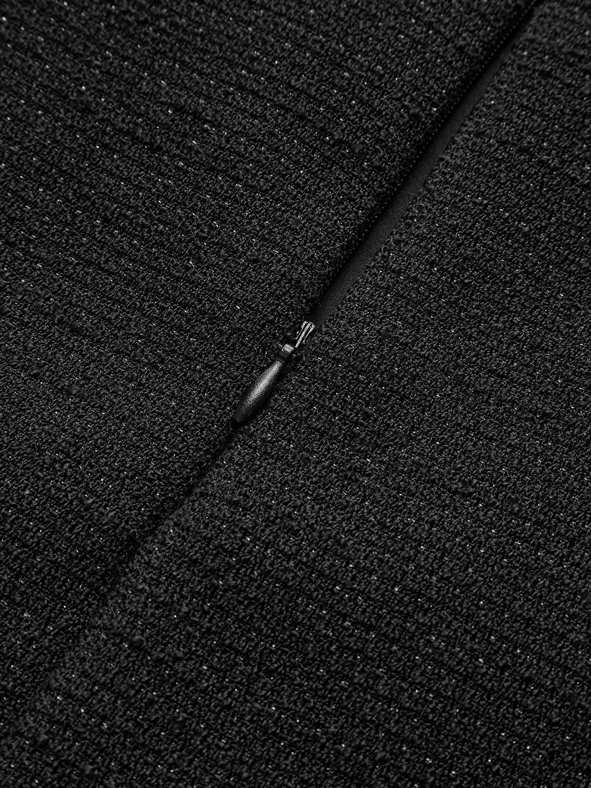 Boncuk İşlemeli Kısa Tweed Etek