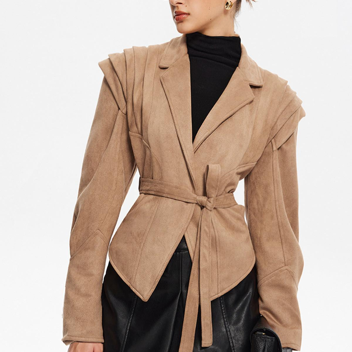 Sculpted Elegance Süet Ceket