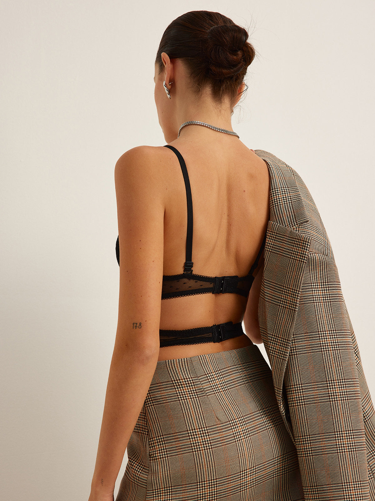 Şeffaf Dantel Crop Korse