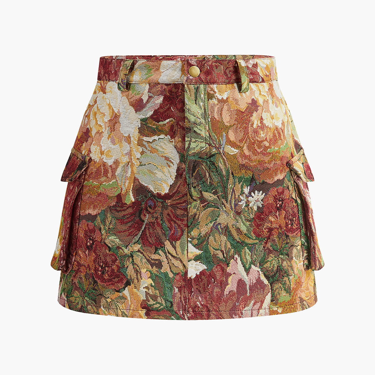 Şık Çiçekli Etek, Şık Orta Bel ve Pratik Cepler ile