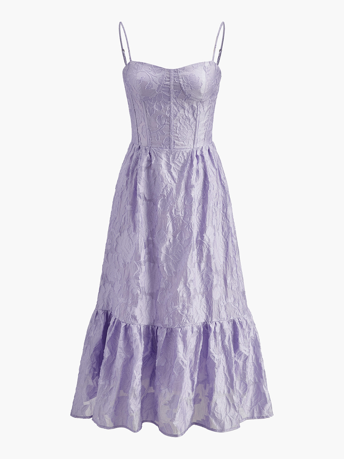 Olyssa Çekici Çiçek Desenli Jakarlı Korse Elbise