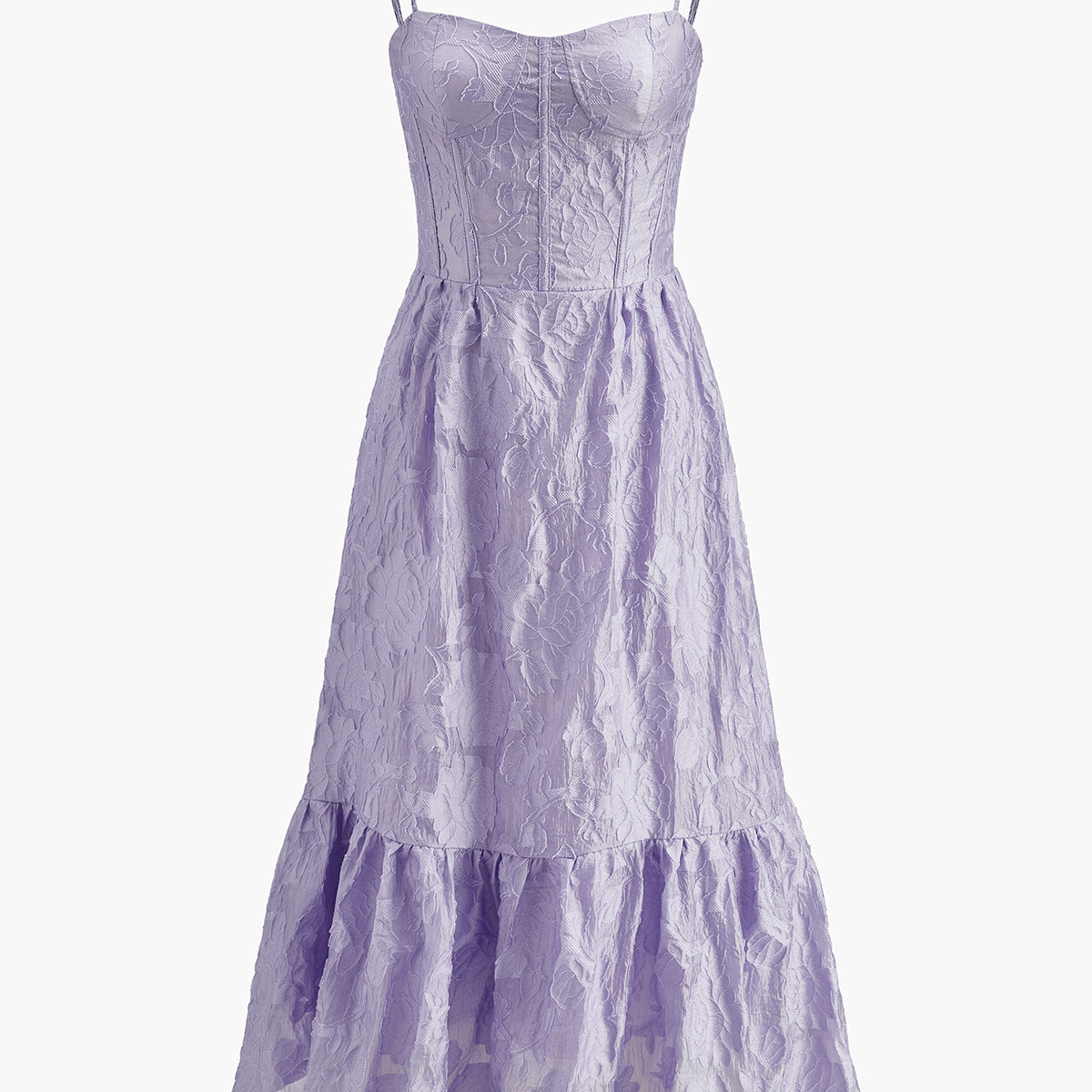 Olyssa Çekici Çiçek Desenli Jakarlı Korse Elbise