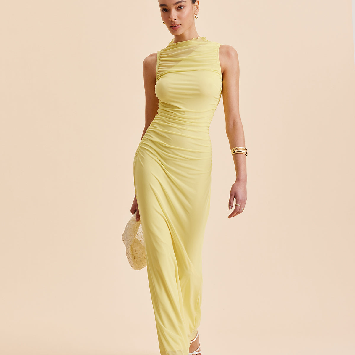 Şık File Detaylı Elbise