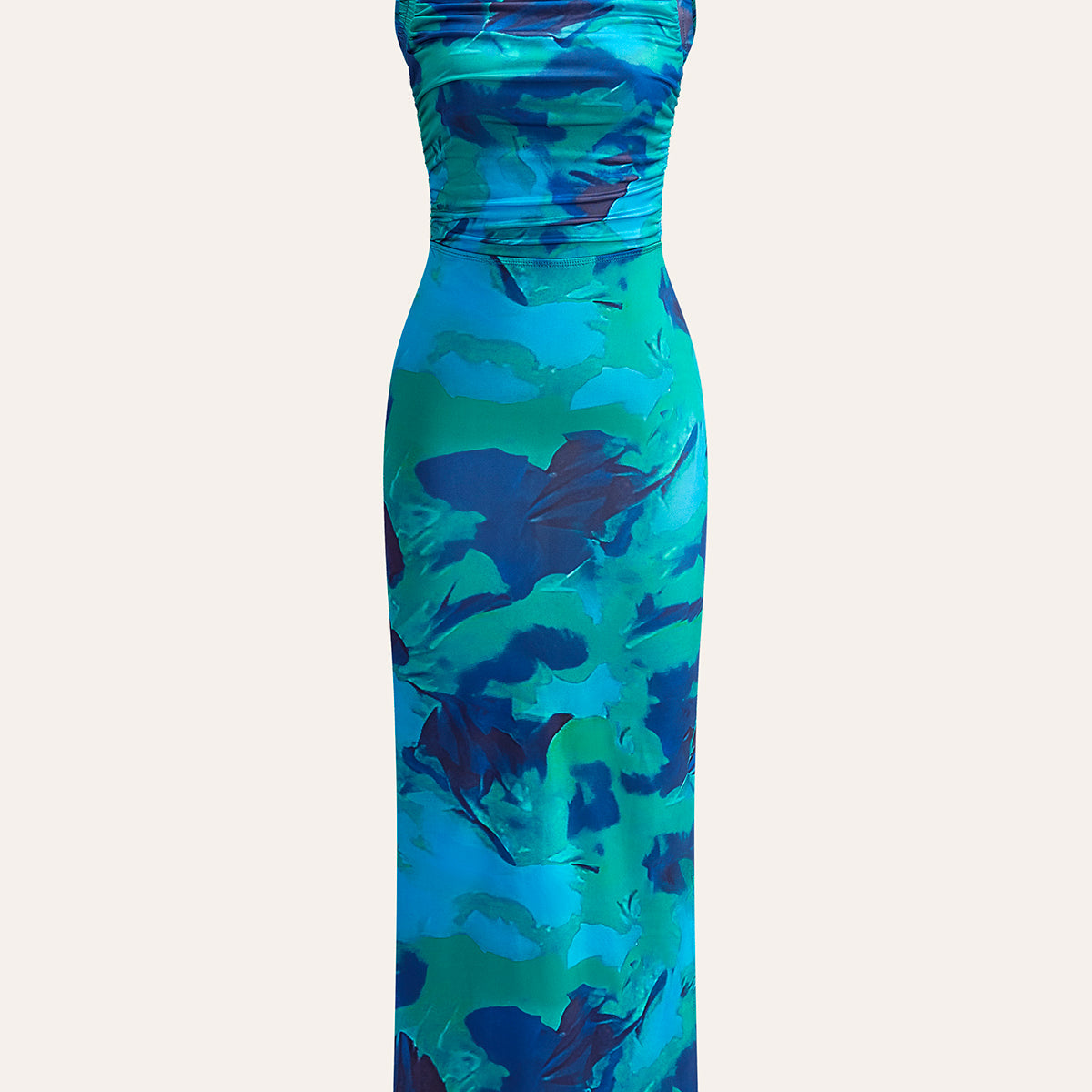 Şık Çapraz Sırt Baskılı Elbise