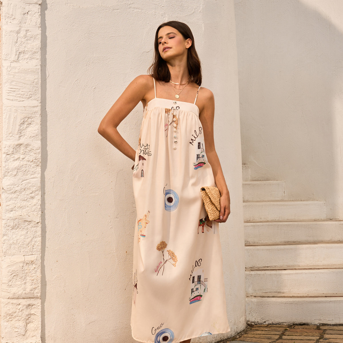 Şık ve Trendy Tarz İçin Bağlamalı ve Grafik Desenli Elbise Mayosu