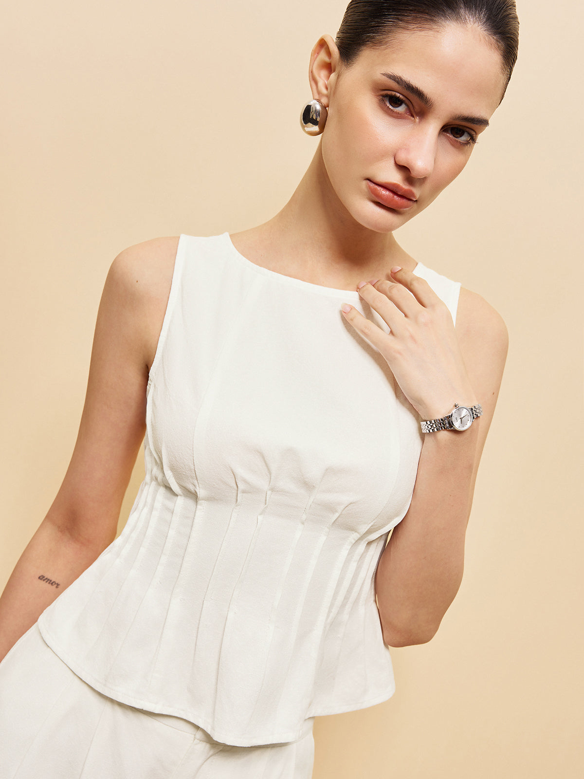 Peplum Üst ve Geniş Paça Pantolon Takımı