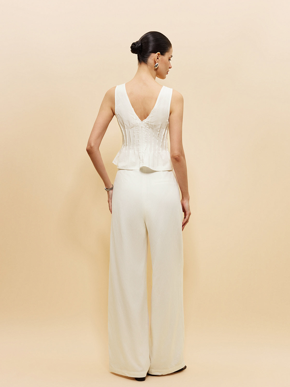 Peplum Üst ve Geniş Paça Pantolon Takımı