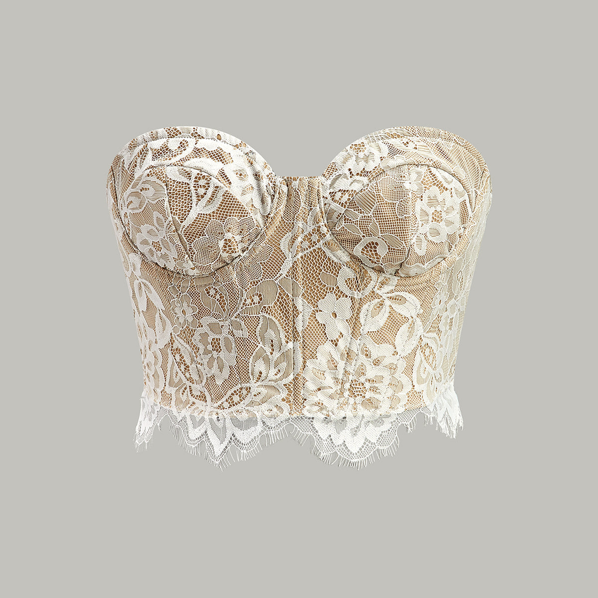 Ensemble de corset topless floral en encaje con diseño ajustado