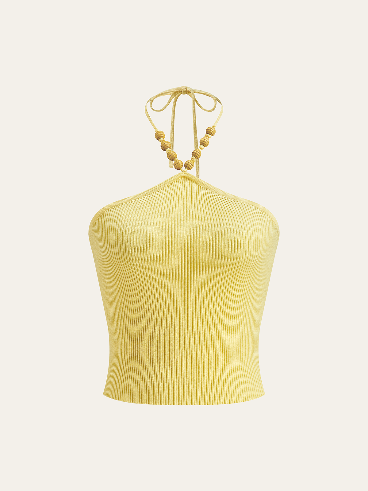 Nervürlü Örgü Halter Crop Top