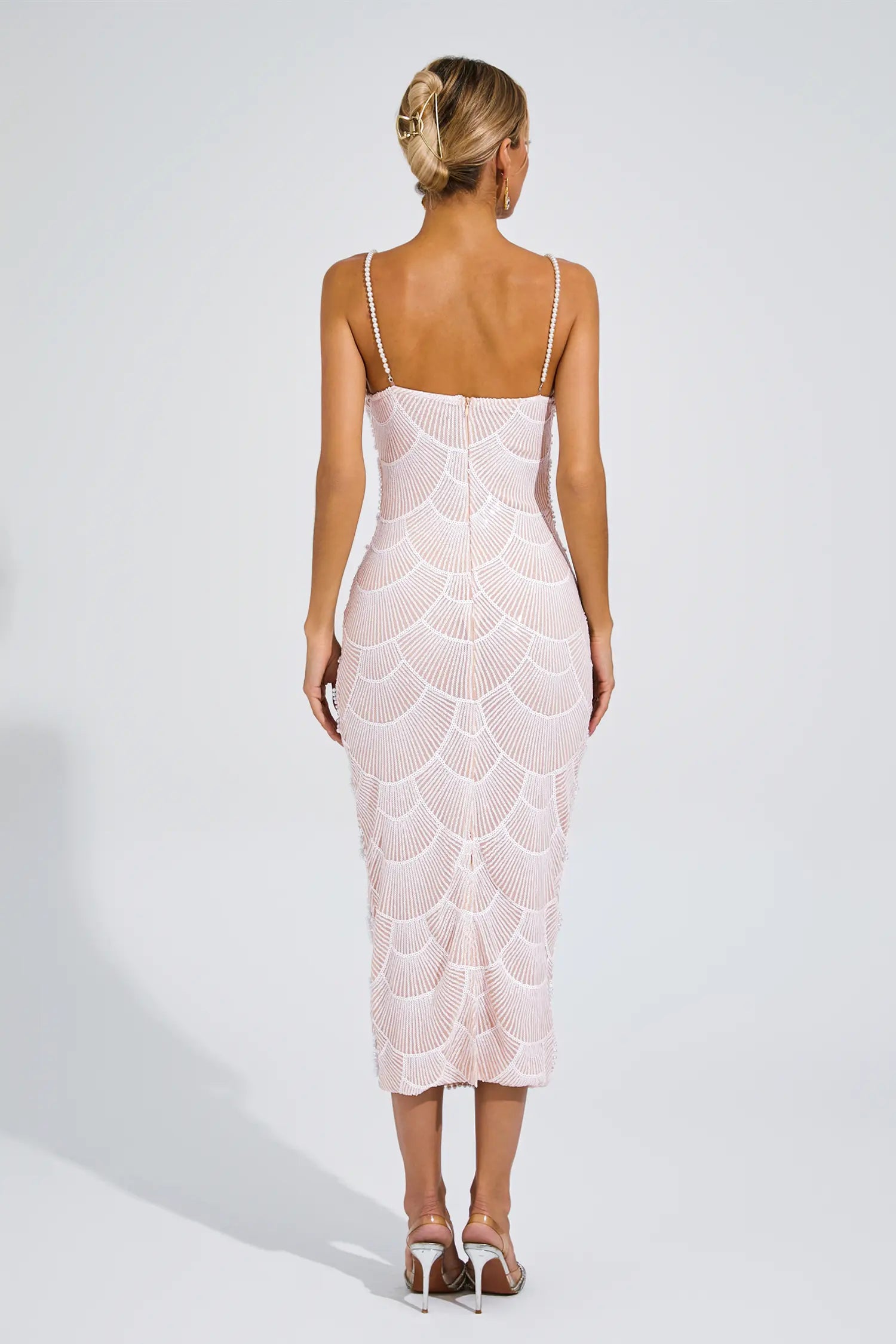 Olyssa Sunita İnci Slip Midi Elbise