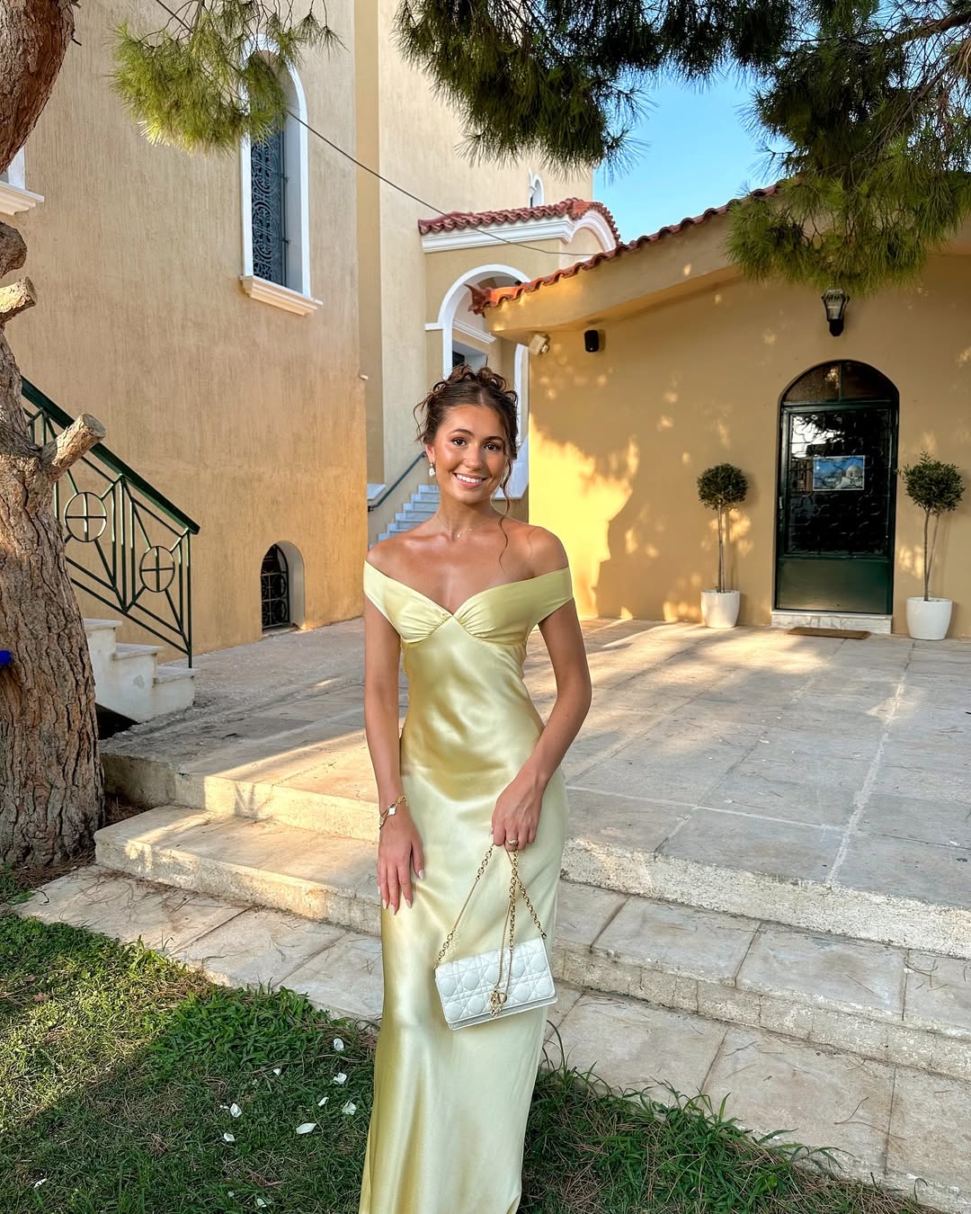 Emory | İpek Saten Belden Bacak Düğmeli Uzun Elbise