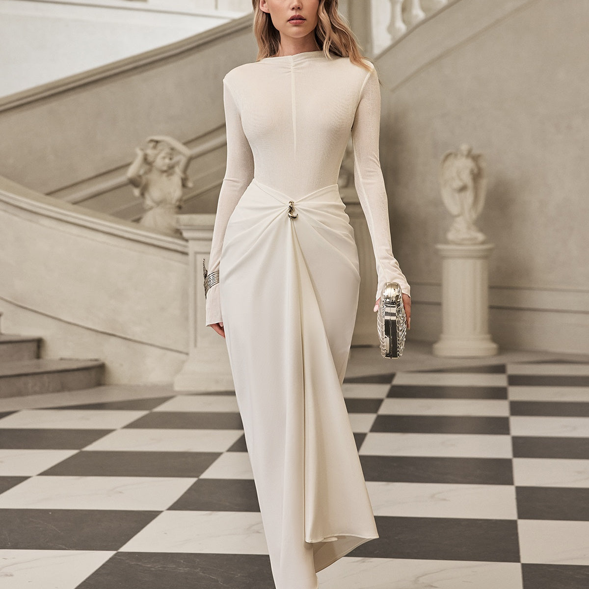 Fyrixon Uzun Kollu Büzgülü Etek Takımı