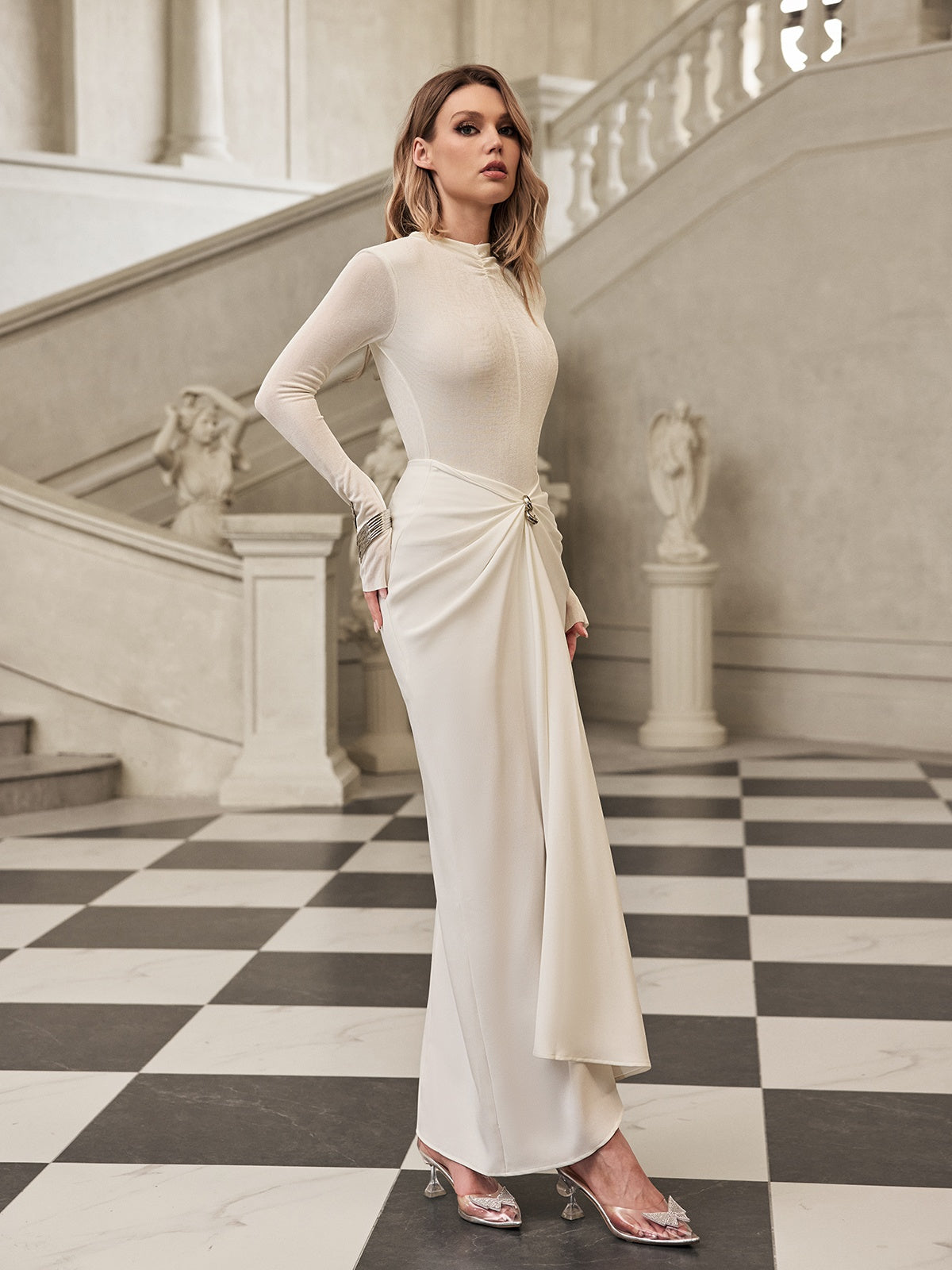 Fyrixon Uzun Kollu Büzgülü Etek Takımı