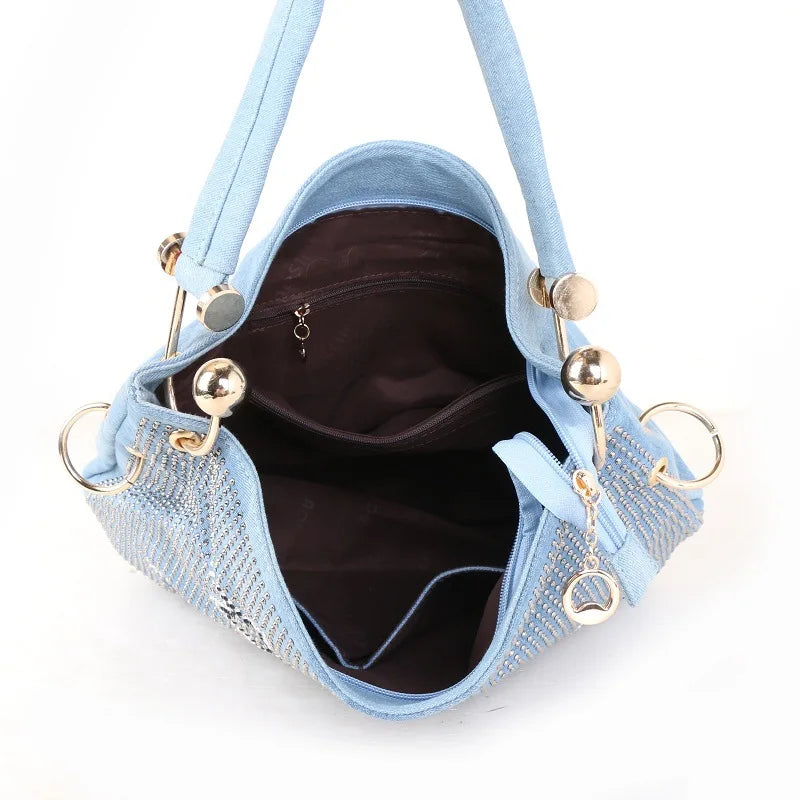 Starry Denim Hobo Çanta