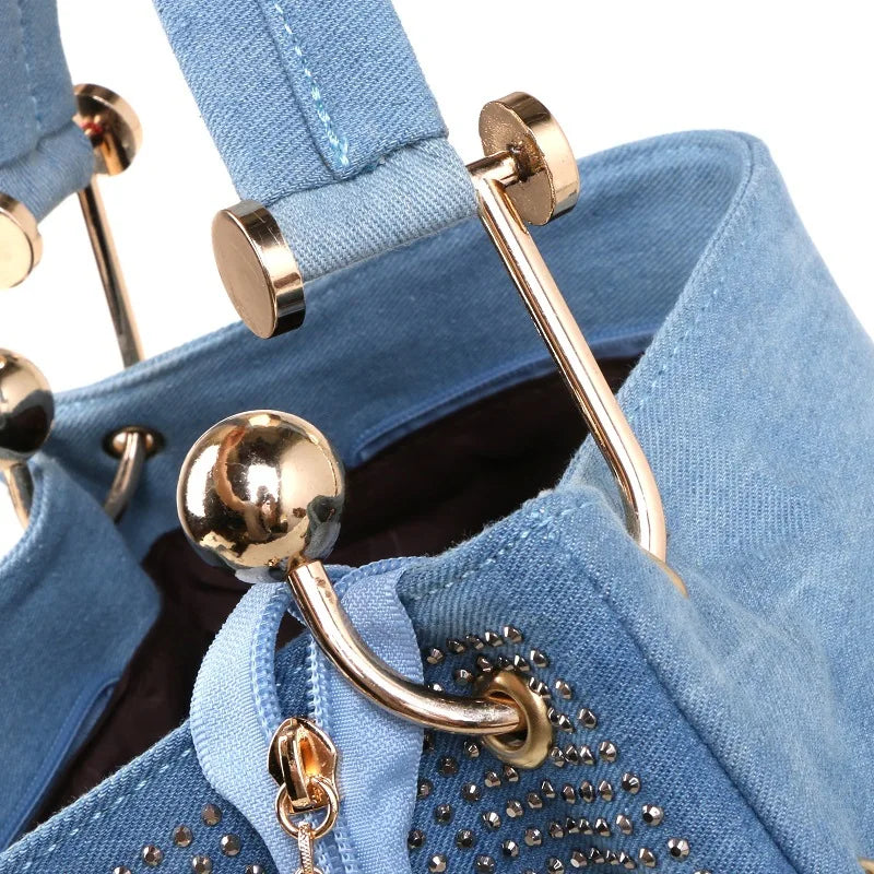 Starry Denim Hobo Çanta