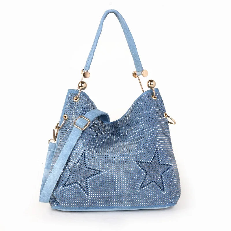 Starry Denim Hobo Çanta