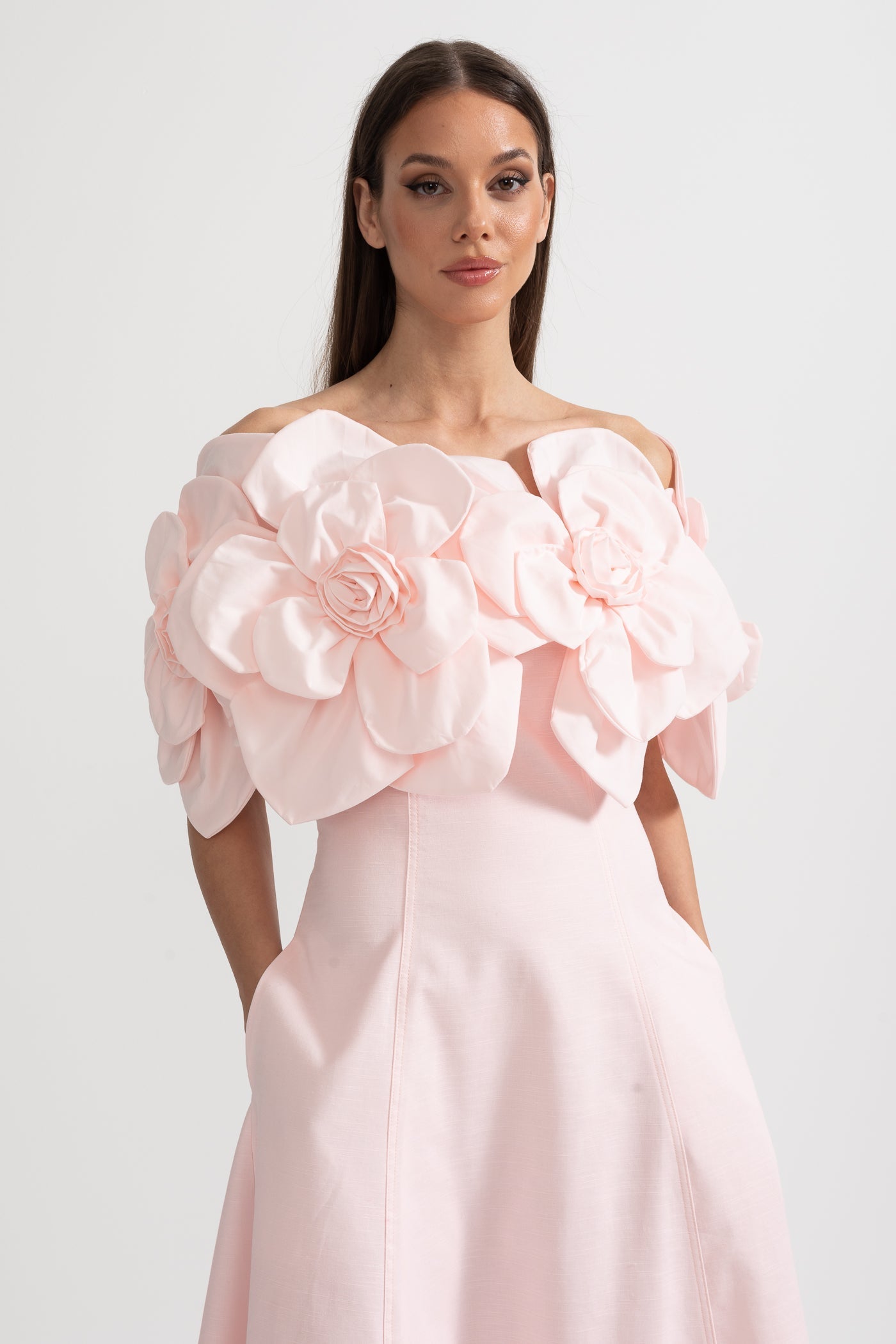 Olyssa Çiçek Desenli Midi Elbise