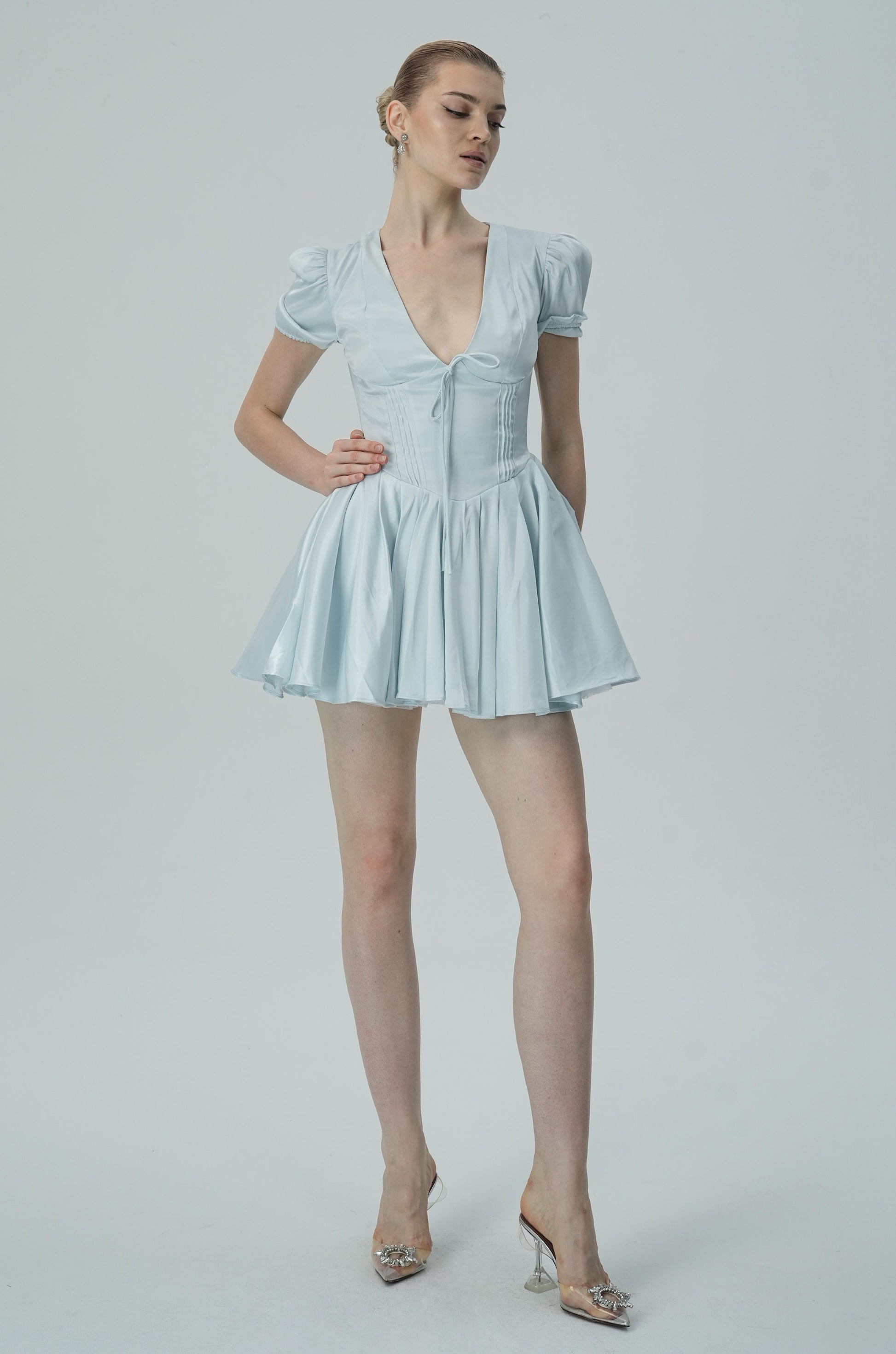 Olyssa Şık Puf Kollu Mini Elbise