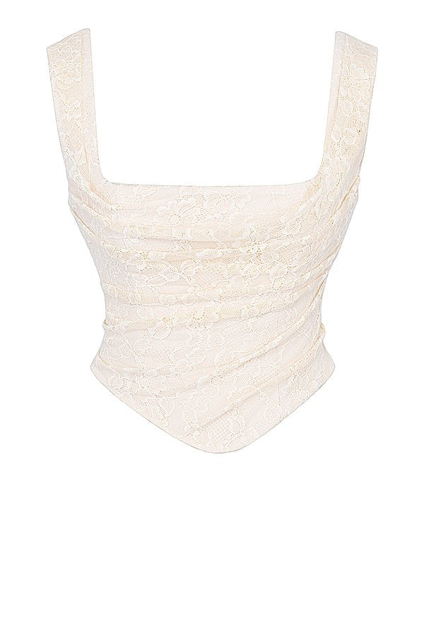 Olyssa Dantel Korse ve Drapeli Etek Takımı