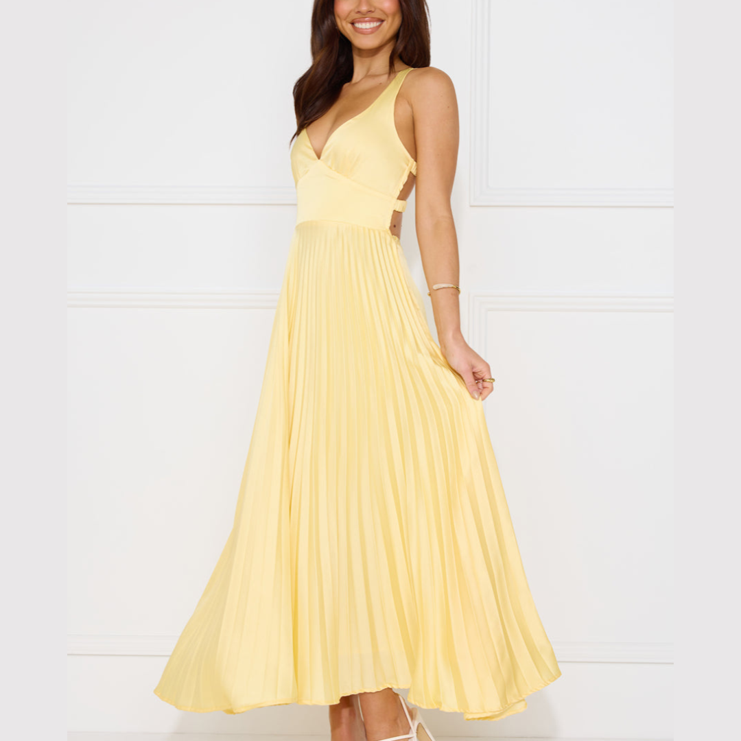 Lucy | Pilili V Yaka Maxi Elbise