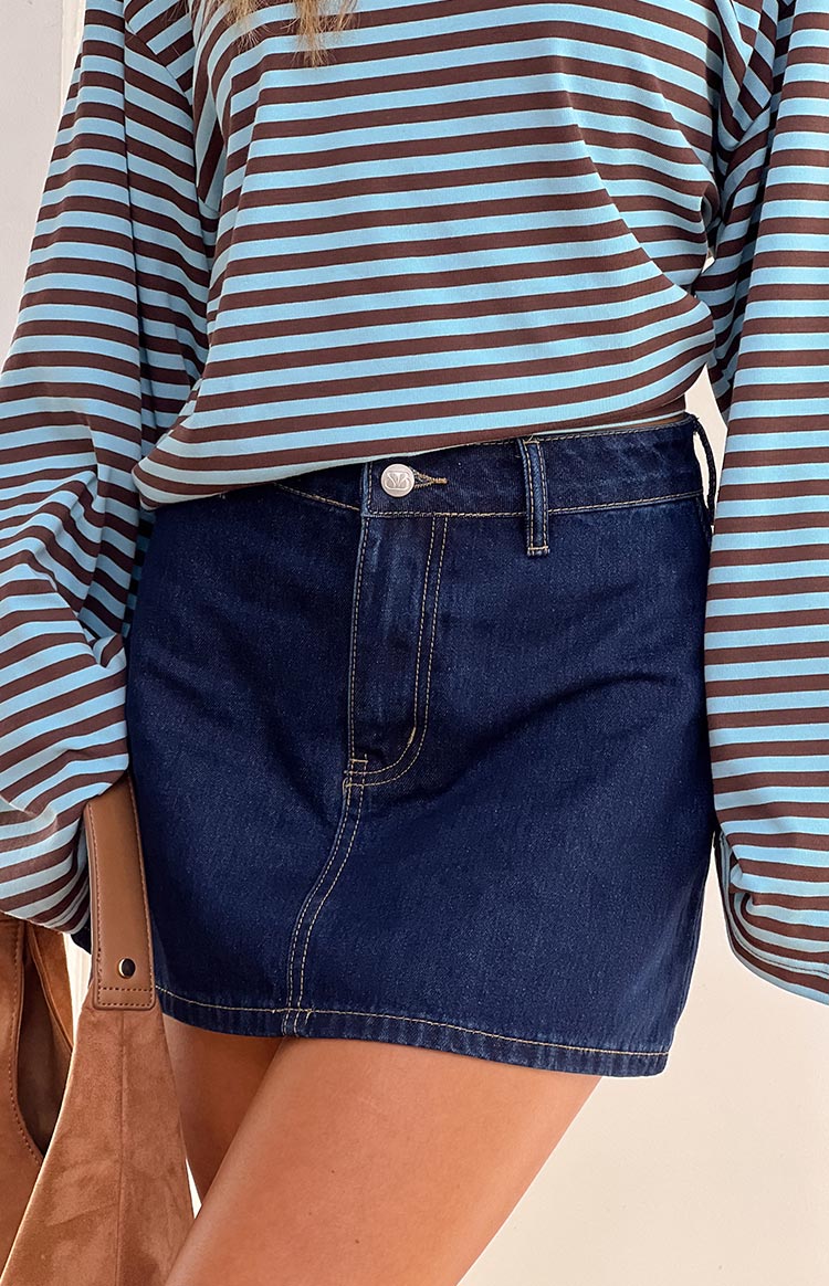 Koyu Denim Mini Etek