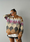 Geometrik Retro Oversize Kazak