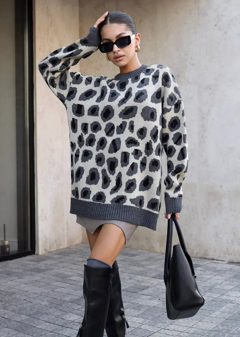 Harmony Leopar Desenli Oversize Kazak