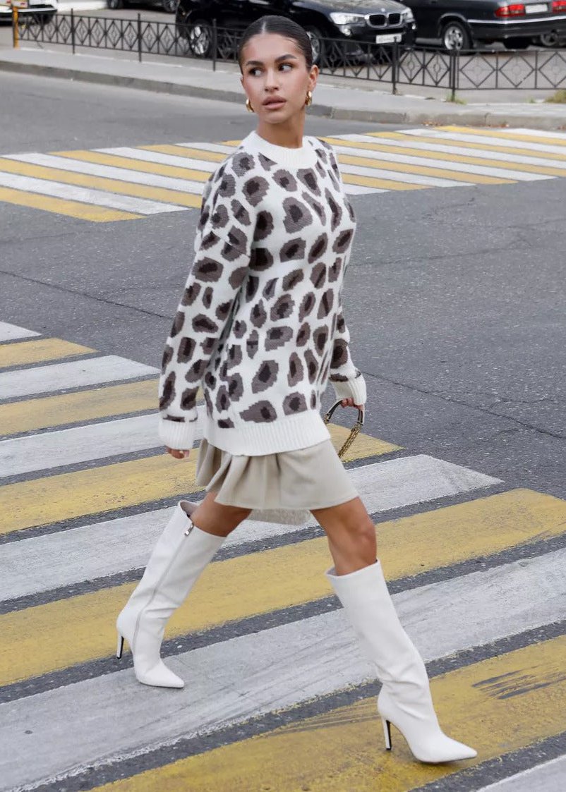 Harmony Leopar Desenli Oversize Kazak
