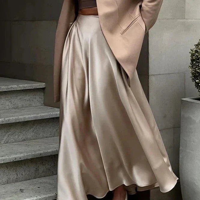 Aubrey Saten Midi Etek