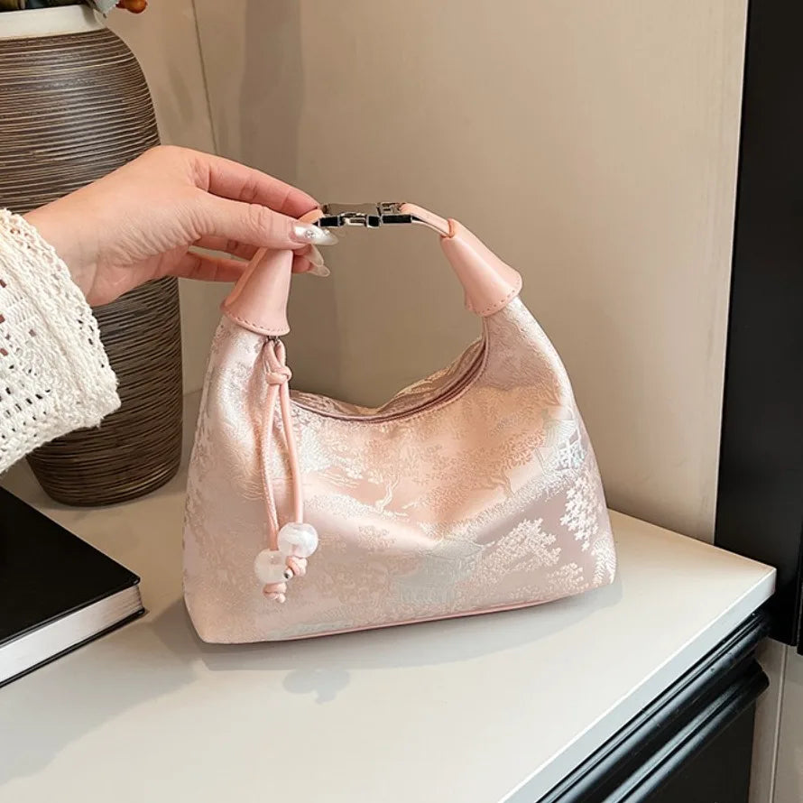 4 Renk Nakışlı El Çantası