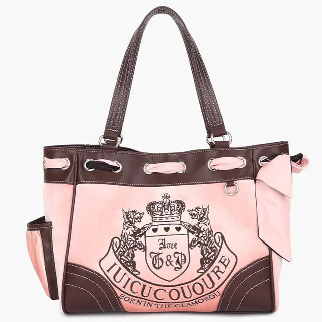 Velvet Crest Tote Çanta