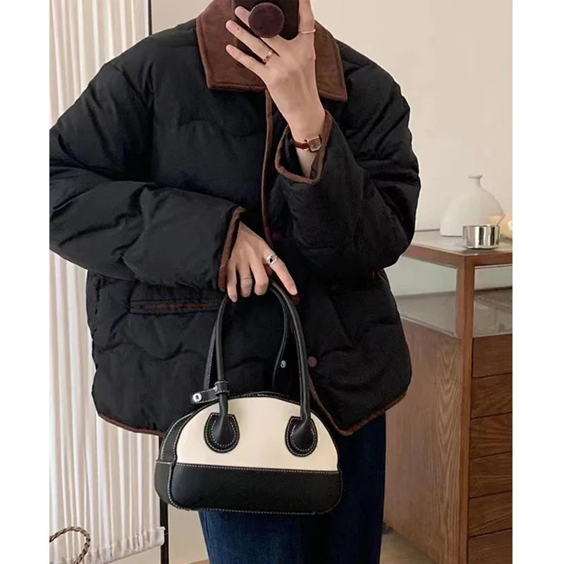 Kontrast Detaylı Kapitone Mont