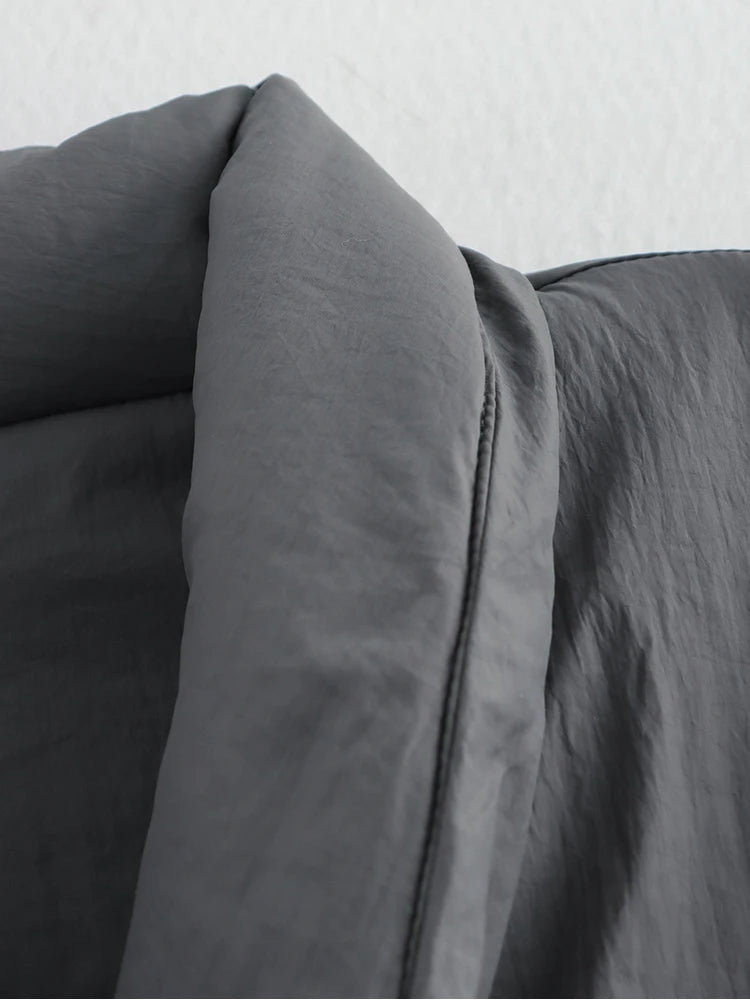 Kușak Detaylı Kimono Tarzı Şişme Mont