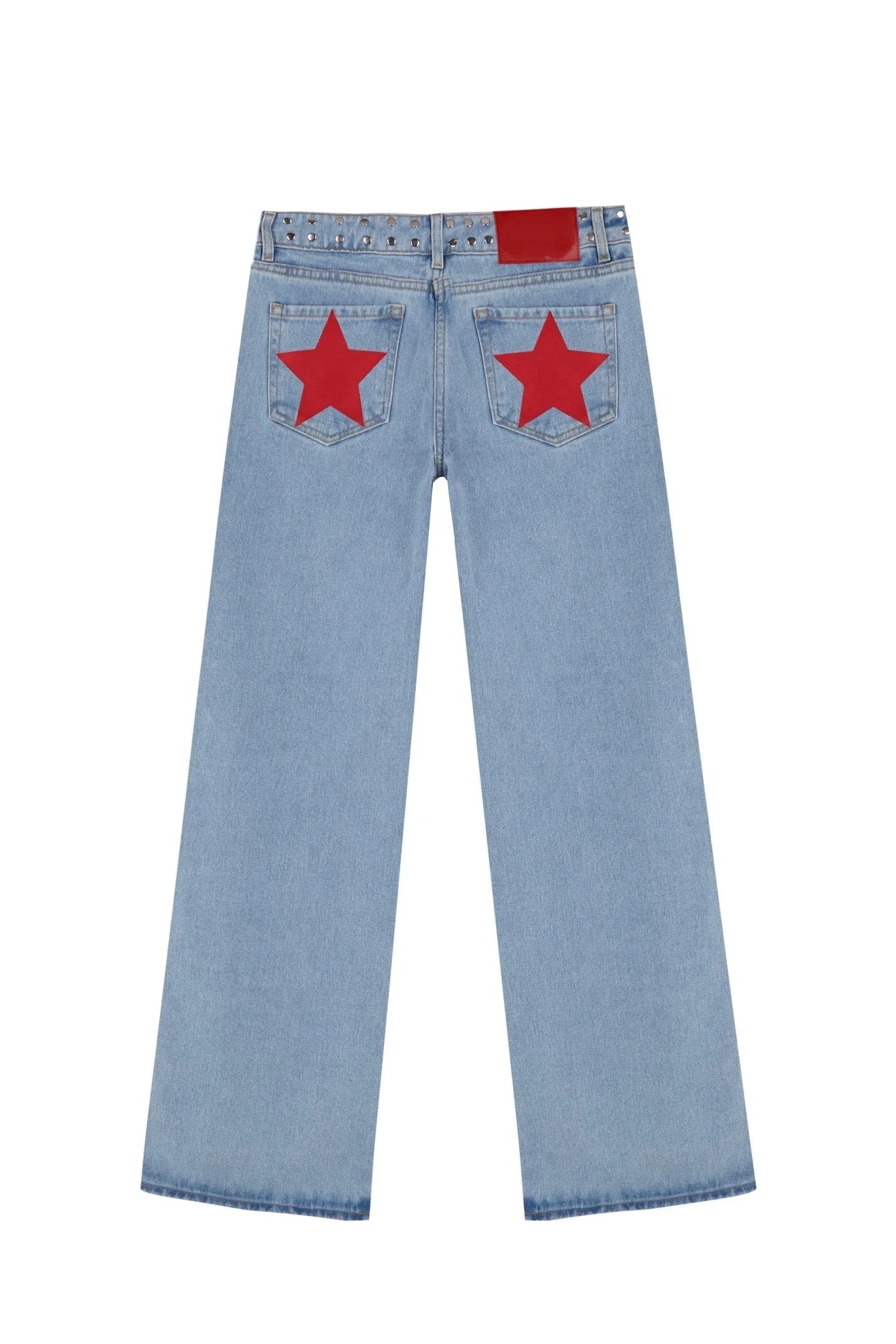 Dilemma Women's Jeans Y2K Stylish Star Graphics Hip Hop High Street Baggy Jeans Retro Harajuku Unisex Straight Through Jeans
