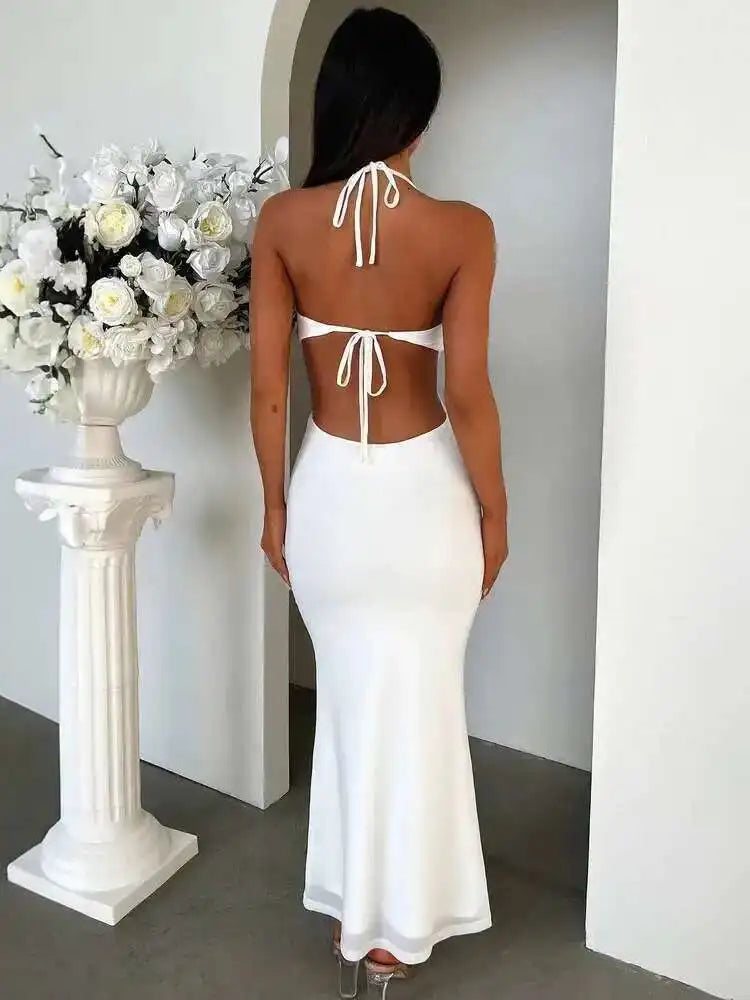 Olyssa Askılı Yırtmaçlı Elbise