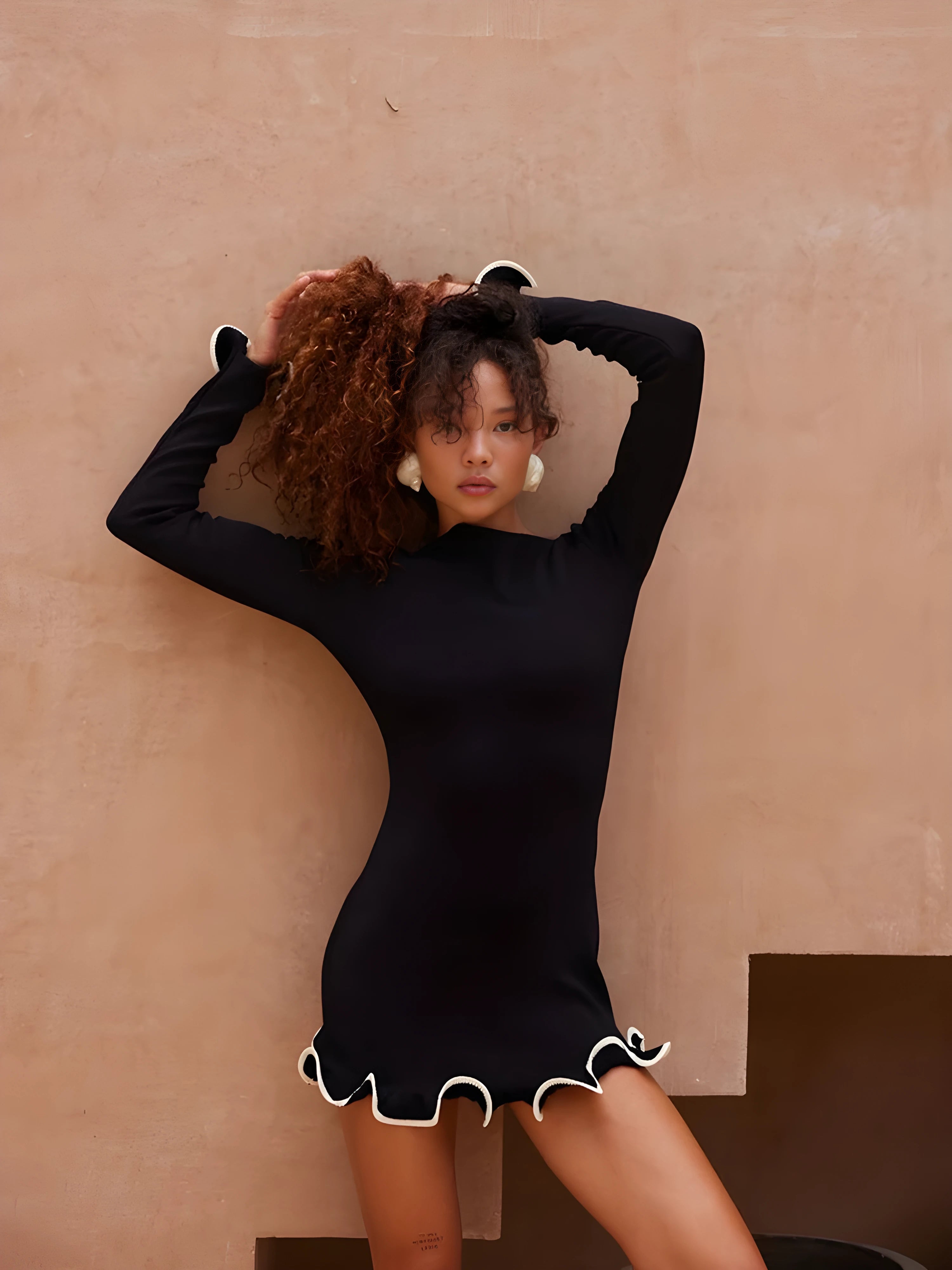 Olyssa Wave Edge Mini Elbise