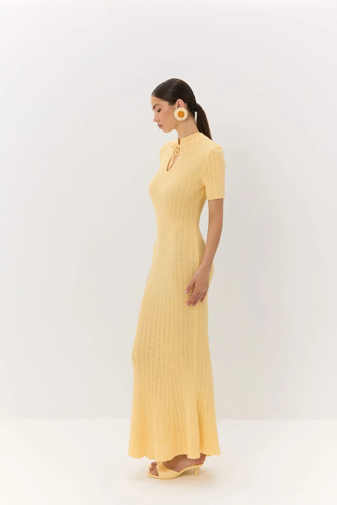 Olyssa Lunera Fitilli Triko Maxi Elbise