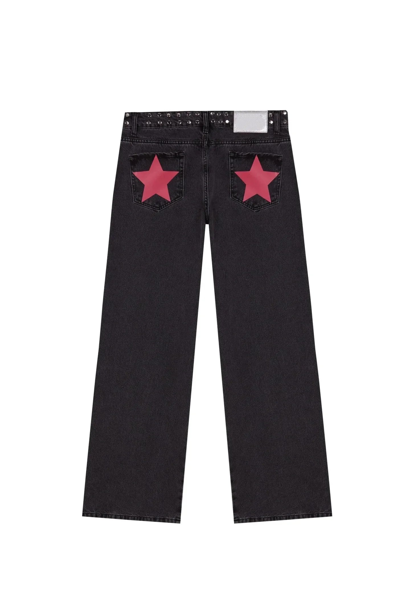 Dilemma Women's Jeans Y2K Stylish Star Graphics Hip Hop High Street Baggy Jeans Retro Harajuku Unisex Straight Through Jeans