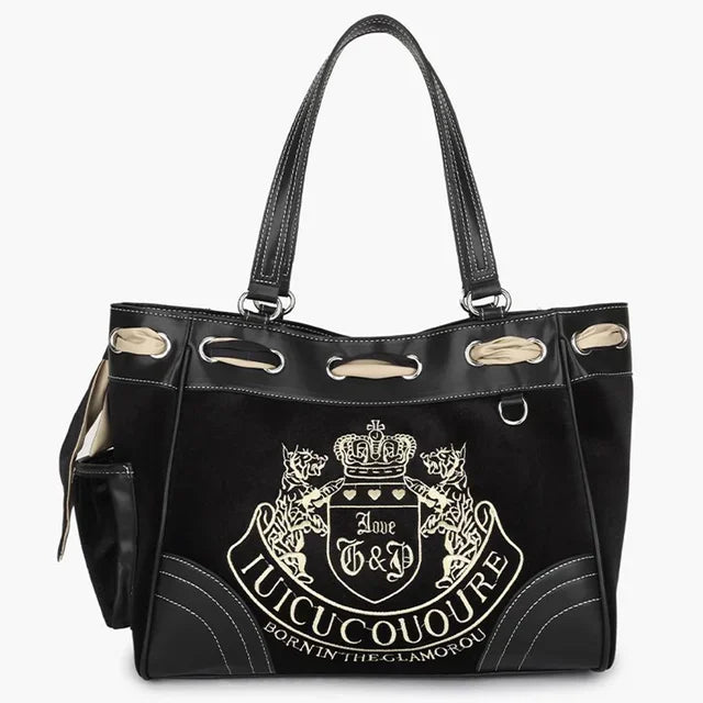 Velvet Crest Tote Çanta