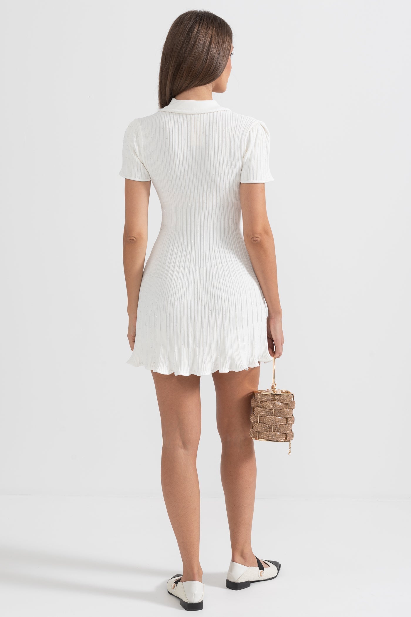 Kısa Kollu Elmas Elbise