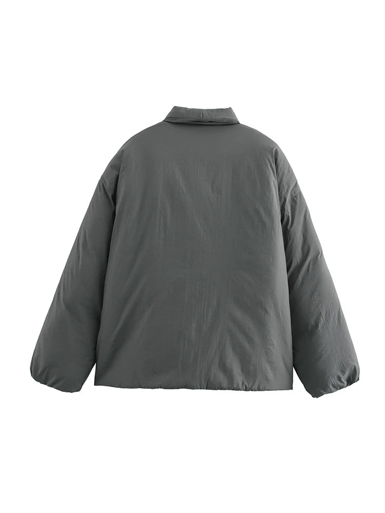 Kușak Detaylı Kimono Tarzı Şişme Mont