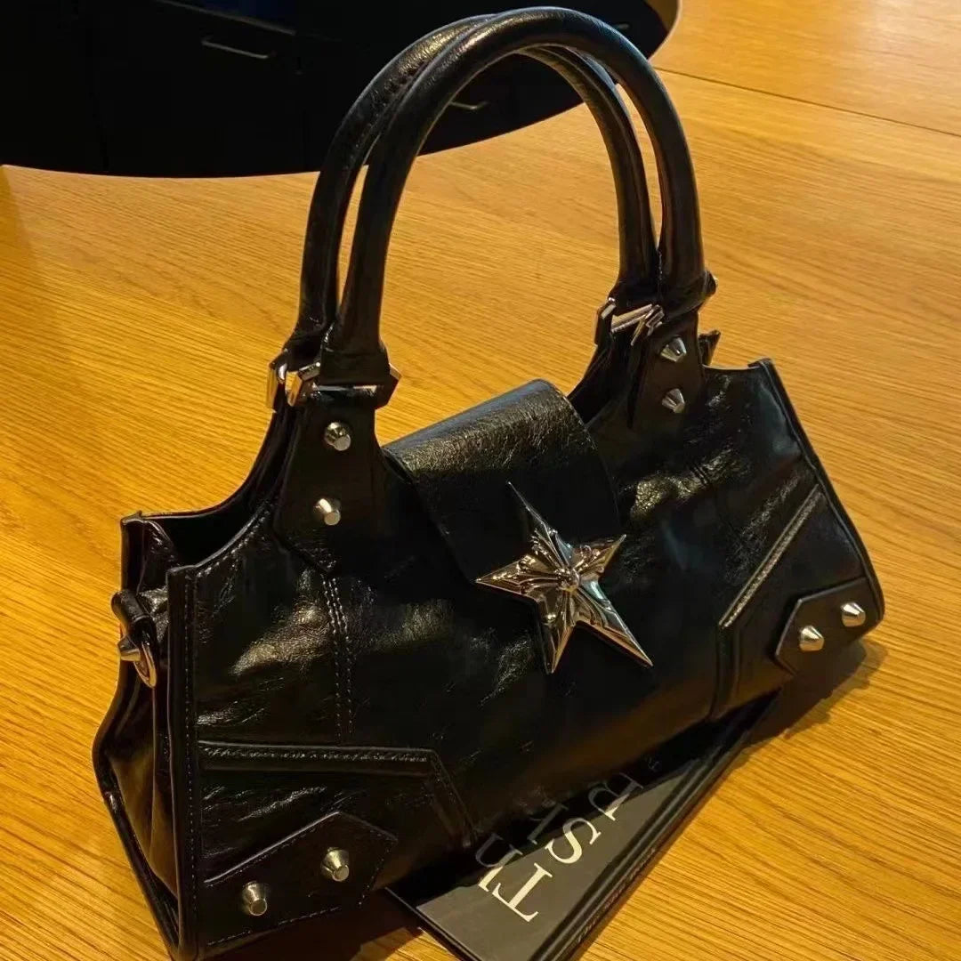 Gotik Yıldızlı Siyah Çanta
