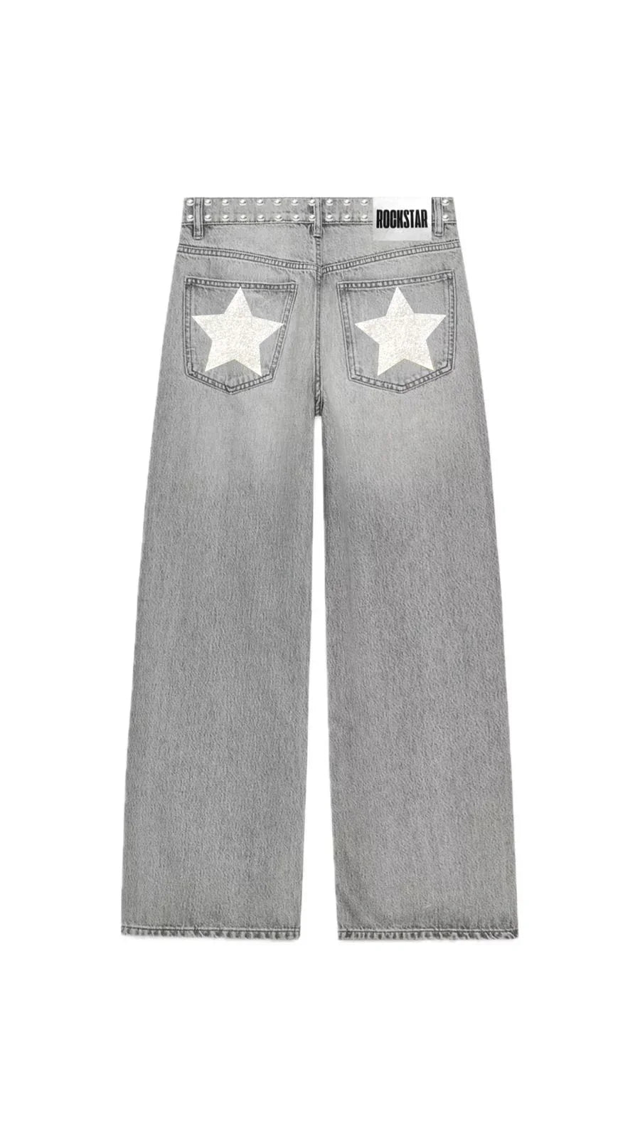 Dilemma Women's Jeans Y2K Stylish Star Graphics Hip Hop High Street Baggy Jeans Retro Harajuku Unisex Straight Through Jeans