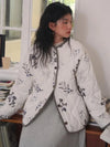 Çiçek Desenli Kapitone Ceket