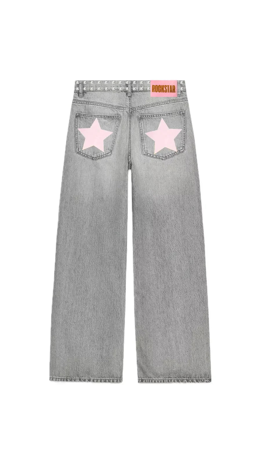 Dilemma Women's Jeans Y2K Stylish Star Graphics Hip Hop High Street Baggy Jeans Retro Harajuku Unisex Straight Through Jeans