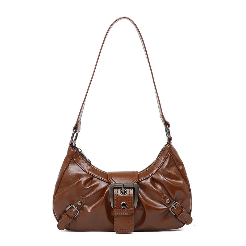 Retro Pileli Hobo Omuz Çantası