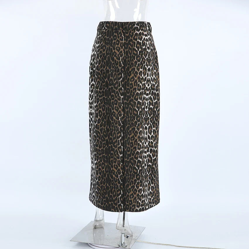 Leopar Baskı Maxi Etek