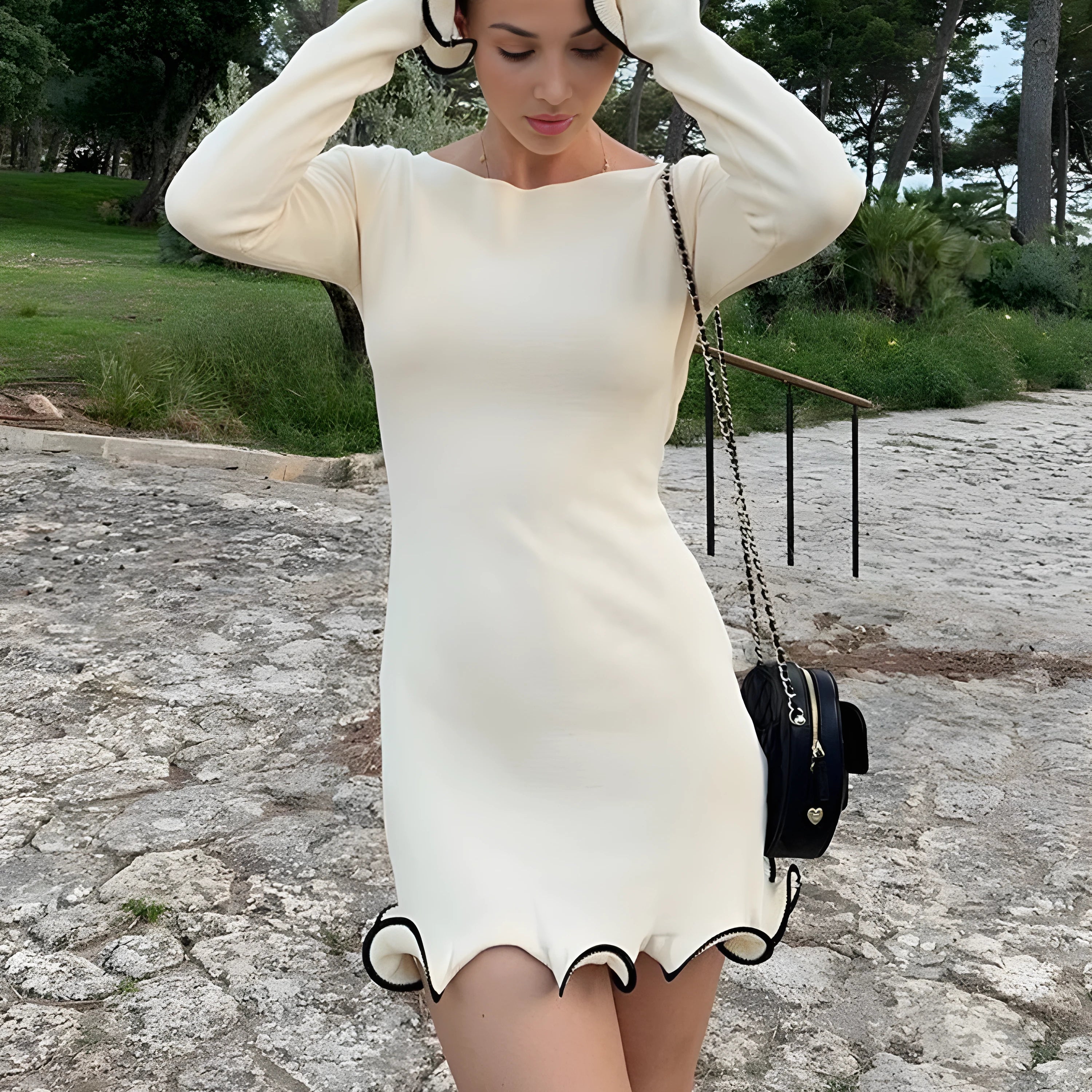 Olyssa Wave Edge Mini Elbise